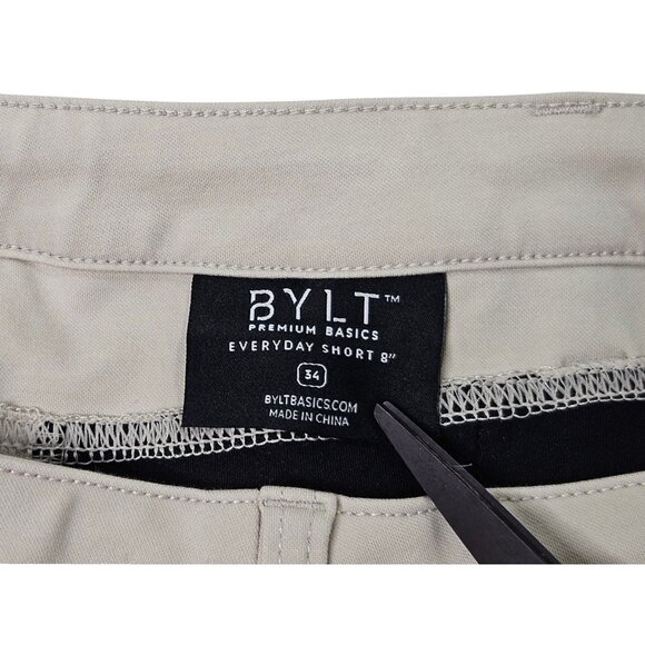 BYLT Premium Basics Everyday Short Chino Men's 32 Actual Beige 8" Inseam EUC - Picture 8 of 12
